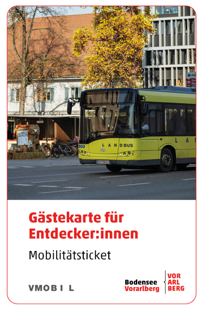 Guest Card for Explorers – mobility ticket of the Bodensee-Vorarlberg region with a VMOBIL regional bus